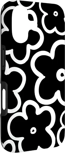 Vista 3 de Cute Flower Pattern Large Wildflower Black and White Floral Case for iPhone 17