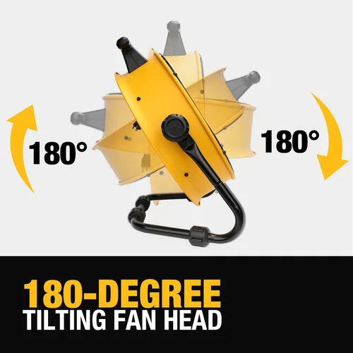 Vista 4 de Ventilador de piso DEWALT DXF1840, ventiladores industriales, ventilador de 46 cm de alta velocidad con 3 velocidades de circulación de aire
