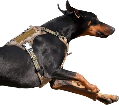 Vista 28 de BUMBIN Arnés táctico para perros pequeños sin tirones, famoso arnés de TIK TOK sin tirones para cachorros, arnés reflectante inteligente para Negro