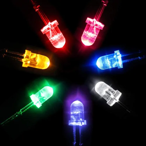 Vista 5 de Novelty Place 100 luces LED blancas de diodo de 0.197 pulgadas – Bombillas LED de diodo emisor de luz DC 3 V 20 mA – Kit de iluminación de Blanco