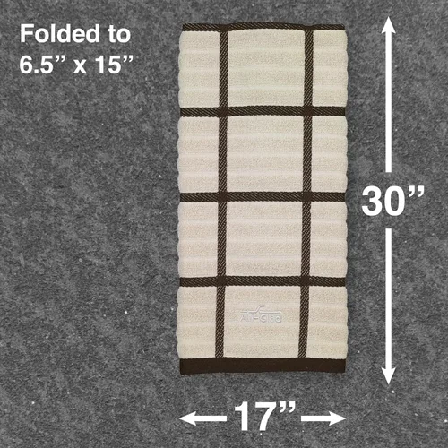 Vista 3 de All-Clad Toalla de cocina a cuadros: altamente absorbente, súper suave de larga duración, 100% algodón, 17 x 30 pulgadas para limpiar y secar