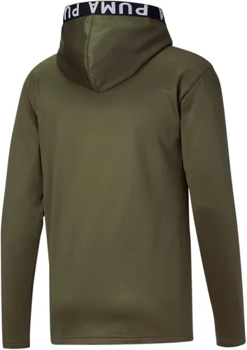 Vista 4 de PUMA Hombres Tren Pwr Fleece Fz Sudadera Con Capucha Nos Entrenamiento Casual Ropa Exterior Casual - Verde