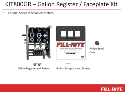 Vista 2 de Fill-Rite Kit KIT800GR, registro de galones serie 800 y placa frontal