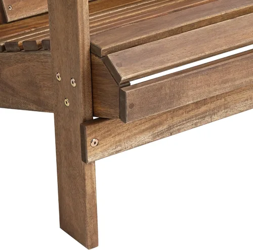 Vista 5 de Teal Island Designs Kenneth - Juego de 2 sillas Adirondack de madera natural