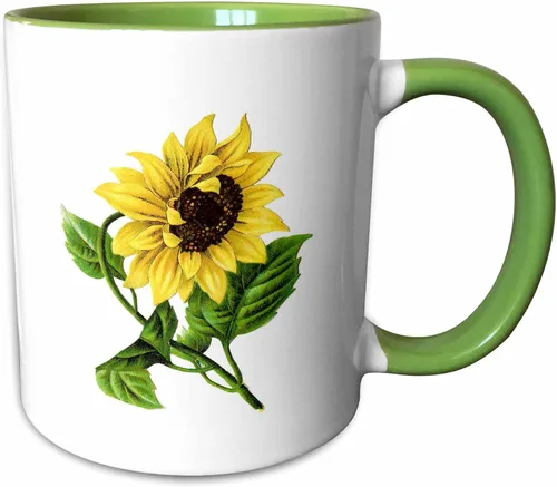 Vista 10 de 3dRose Taza de café, tamaño – 15 oz – Girasol vintage gigante vintage – divertido regalo de taza de café