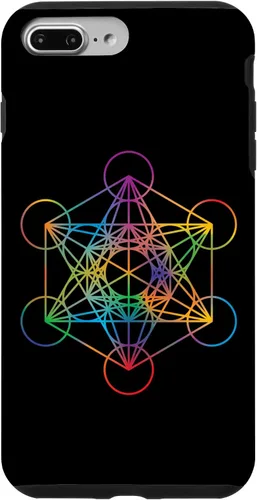 Vista 12 de iPhone 16 Geometría Sagrada Metatrón Cubo Chakra con Funda Geométrica