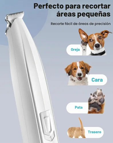Vista 6 de Cortadora de patas de perro para aseo, cortadora de perros recargable inalámbrica con hoja ensanchada, afeitadora eléctrica de precisión de bajo