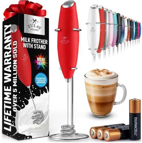 Vista 468 de Zulay Milk Boss Espumador de leche potente manual, hace espuma para latte, batidor para mezclar bebidas, café, miniespumador para capuchino, frappé