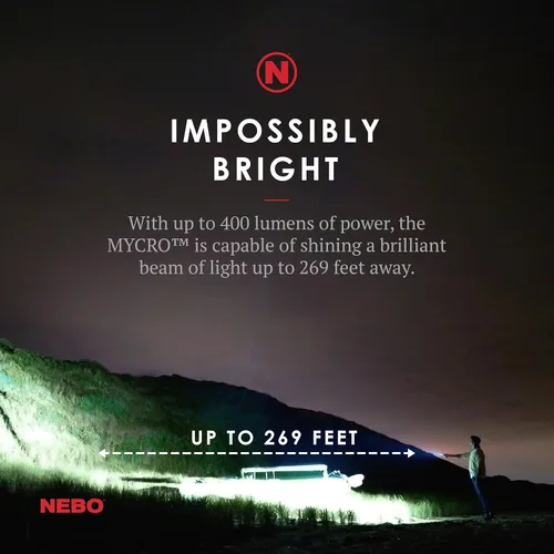 Vista 2 de Llavero con luz LED recargable NEBO Mycro Llavero linterna cuenta con 6 modos de luz