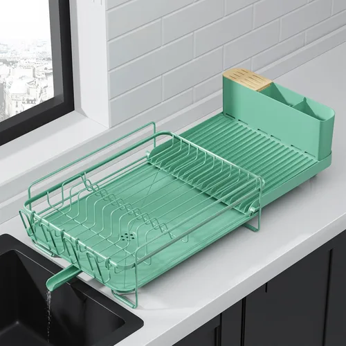 Vista 3 de Kitsure - Escurridor extensible para platos, 19.2-26.7 pulgadas de largo x 12.9 pulgadas de ancho, 2 niveles