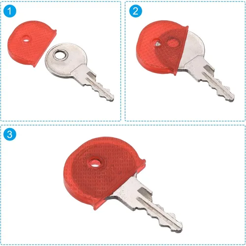 Vista 5 de PATIKIL Tapas para llaves, 4 juegos de llaves, identificadores de codificación de anillo de silicona, funda protectora para oficina, casa