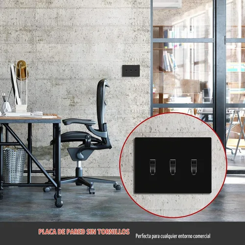 Vista 6 de ENERLITES - Placa de pared para interruptor de palanca triple sin tornillos, cubierta de interruptor de luz segura para niños, tamaño estándar de 3