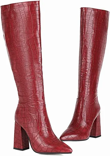 Vista 2 de Women Elegant Dress Boots Knee High Zipper Slim High Boots