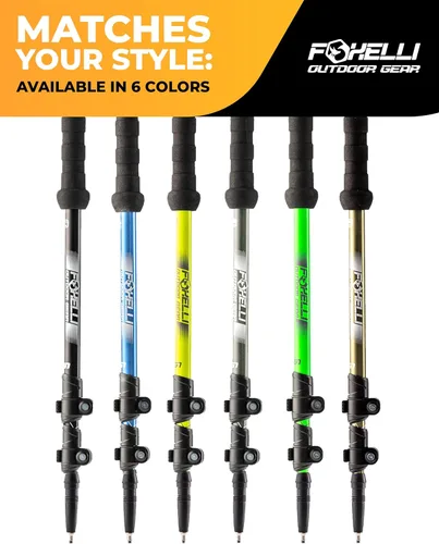 Vista 9 de Foxelli Bastones de trekking – Bastones de trekking plegables ligeros para hombres y mujeres, equilibrio perfecto y apoyo para personas mayores