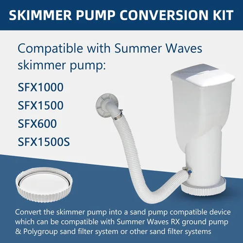 Vista 5 de Kit de conversión de repuesto para bombas de desnatador Summer Waves SFX1000 SFX1500 SFX600 SFX1500S, equipo de conversión compatible con bomba