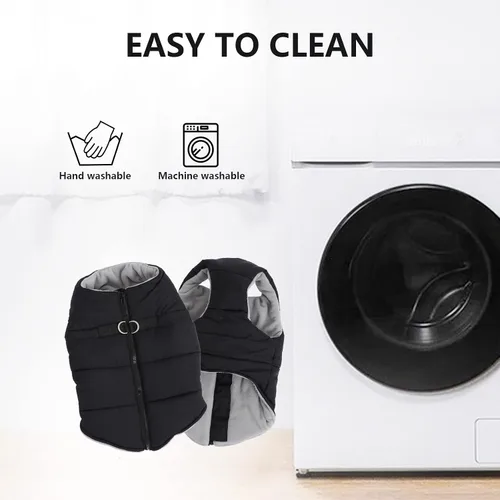Vista 5 de Ropa de bulldog para perro, abrigo acolchado de algodón, chaleco grueso para invierno, chaleco cálido para clima frío, ropa para bulldog francés