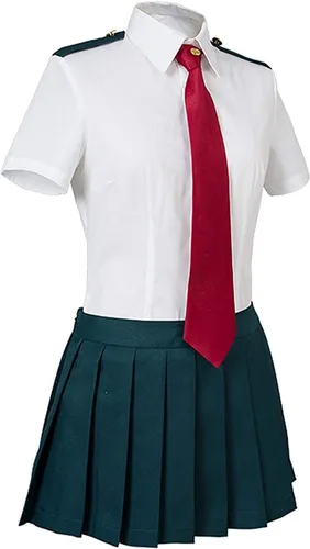 Vista 2 de Cosplay Life My Hero MHA Ochaco Uraraka Disfraz de cosplay Ochako Tsuyu Blazer Traje Uniforme Escolar Unisex Adulto