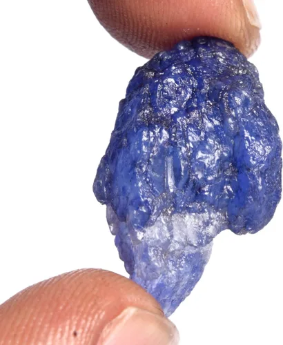 Vista 3 de Piedra natal de septiembre Zafiro en bruto natural 21.00 Ct. piedra natal de septiembre Gema de zafiro azul para joyería DP-596, Gema, azul