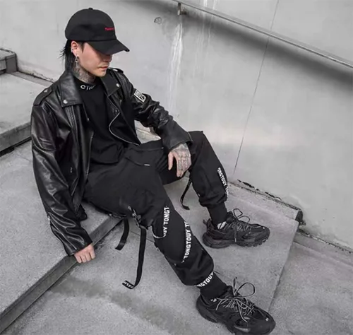 Vista 3 de DUDHUH Pantalones cargo para hombre Techwear Hip Hop Harem Pantalones Streetwear Fashion Tactical Track Jogger Pantalones