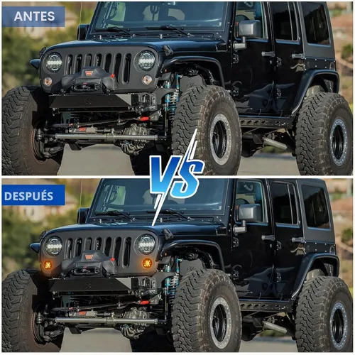 Vista 2 de Luces direccionales para Wrangler JK 2007-2017, 2 luces LED de circulación diurna LED, lámpara de señal de giro ámbar frontal, luz indicadora