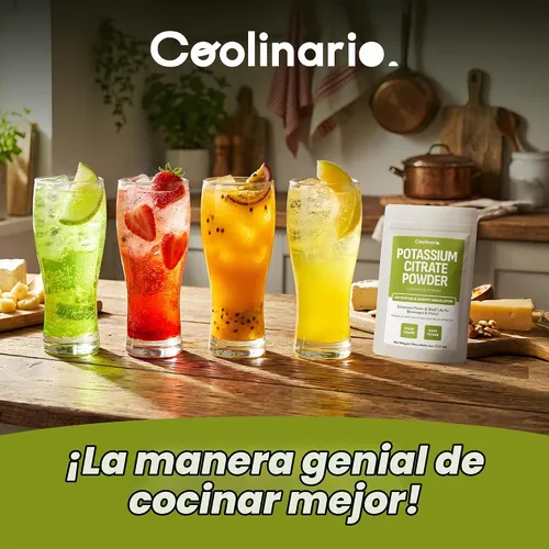 Vista 8 de Coolinario Citrato de potasio en polvo (1 libra) tampón de pH y regulador de acidez para bebidas y lácteos Mejora el sabor y la vida útil