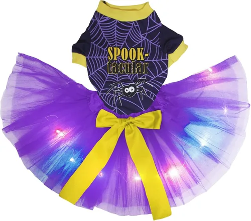 Vista 11 de Petitebella Vestido para perro cachorro con tema de Halloween (huesos/blanco, XS)