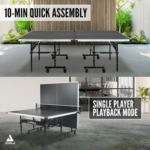 Vista 4 de JOOLA Inside Professional MDF Indoor Ping Pong Table with Quick Clamp Table Tennis Net and Post Set - 10 Minute Easy Assembly - Tournament Quality