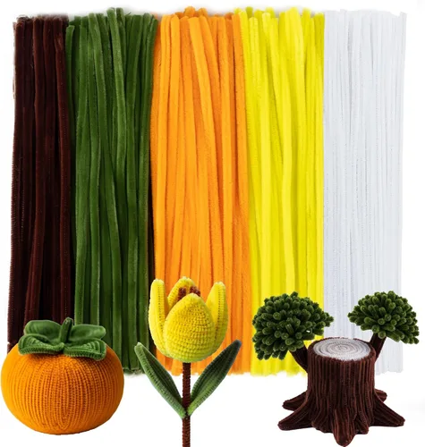 Vista 38 de Caydo 200 piezas de limpiadores de tubos negros de Halloween, varillas de chenilla para manualidades, en masa para niños, arte DIY, manualidades