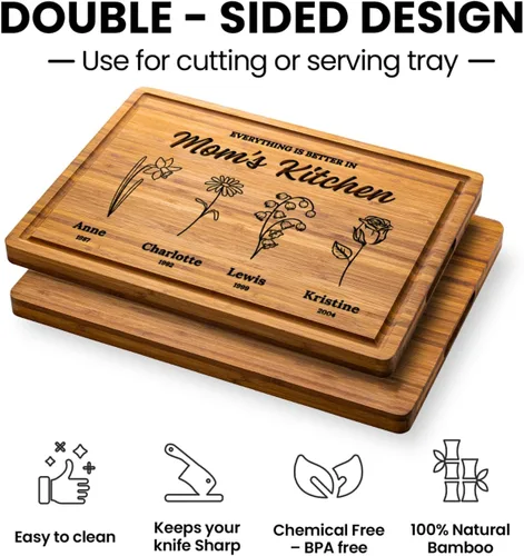 Vista 8 de Regalos de Navidad personalizados para mamás y abuelas, regalo de Navidad personalizado con diseño de flores de jardín, regalo de cocina perfecto