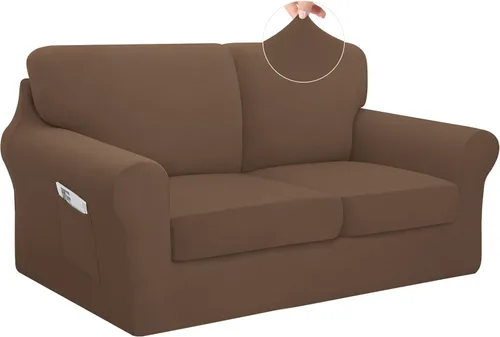 Vista 35 de Easy-Going - Funda elástica para sofá (7 piezas), tamaño XL, color negro Juego de funda de sofá lavable para 3 cojines de respaldo y asiento