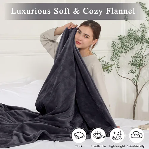 Vista 3 de COZYTY Manta eléctrica tamaño matrimonial, manta térmica con 6 niveles de calefacción y 1-10 horas de apagado automático, franela súper suave, 72 x