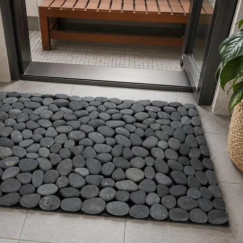 Vista 4 de Rutledge & King River Rock - Tapetes para puerta de interior y exterior, entrada - negro brillante