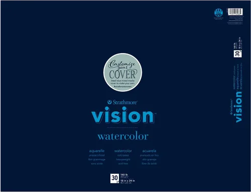 Vista 4 de Strathmore Vision 62643590 - Almohadilla de dibujo de dientes finos de 9 x 12 pulgadas, 64 libras, 65 hojas