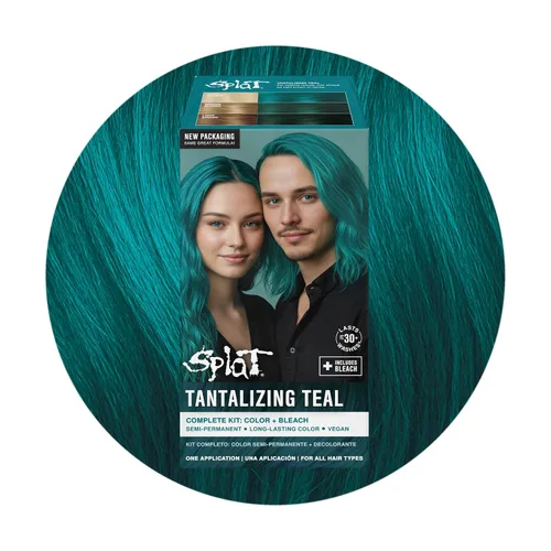 Vista 13 de Splat Kit completo de tinte para el cabello semipermanente de larga duración vegano y libre de crueldad Aqua Rush