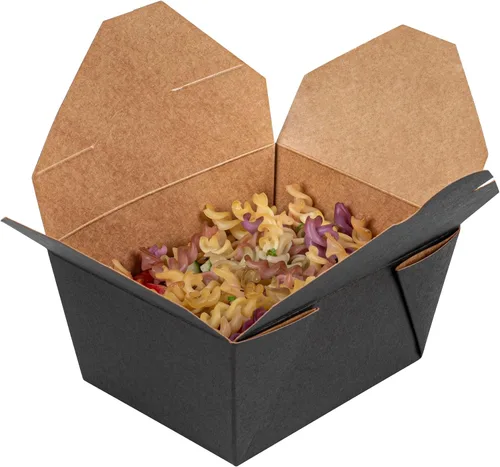 Vista 2 de Restaurantware Bio Tek - Cajas para llevar de 30 onzas, 200 loncheras para llevar, cierre de tabulación, resistentes al calor, desechables, de papel