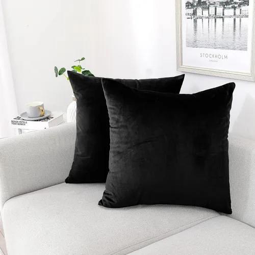 Vista 29 de NiNi ALL - Fundas de almohada decorativas de terciopelo 30x30 cm, paquete de 2 unidades, color azul bebé, suaves para sofá, dormitorio, sala