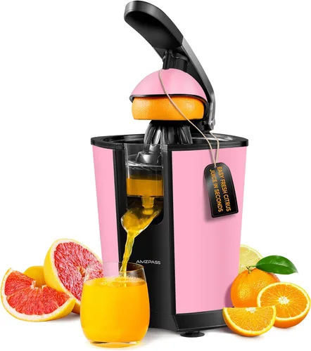 Vista 9 de exprimidor de naranja eléctrico, exprimidor de cítricos con 2 conos y mango de agarre suave para exprimir sin esfuerzo, máquinas extractoras de jugo