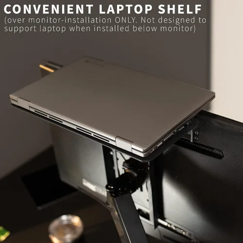 Vista 6 de VIVO 13 pulgadas Montura de estante para monitor VESA sobre y bajo, para dispositivos multimedia, altavoces, routers y más, compatible con VESA
