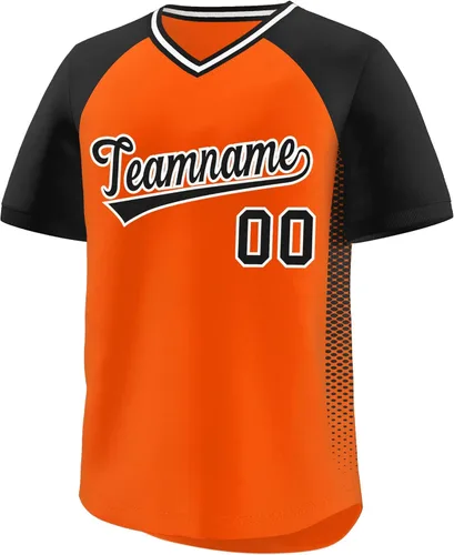 Vista 22 de Camiseta de béisbol personalizada con cuello en V para hombres, mujeres y jóvenes, camisetas de béisbol personalizadas con costuras o estampadas