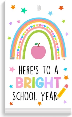 Vista 13 de Etiquetas divertidas para bolsas de regalo de regreso a clases, divertidas etiquetas de regalo para el primer día de escuela, etiquetas de regalo