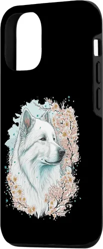 Vista 2 de iPhone 15 Samoyed Cherry Blossom Dog Japanese Sakura Flower Case
