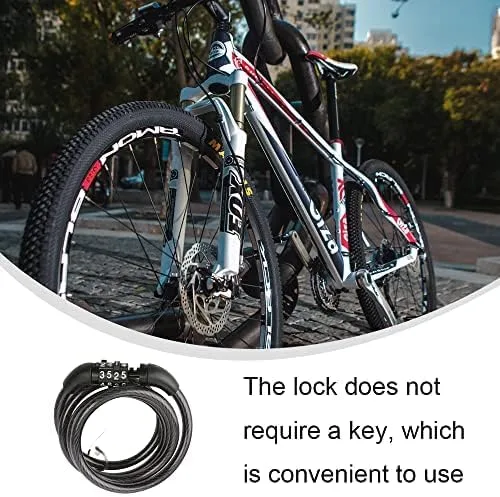 Vista 3 de Cerradura de combinación Cerradura de cadena de seguridad Cerradura de ciclismo desmontable para bicicleta y motocicleta y valla de puerta