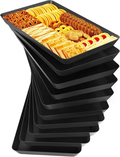 Vista 28 de WOWBOX 4 bandejas de servir para entretenimiento, platos para servir aperitivos, frutas, galletas, postres, bandejas de plástico reutilizables