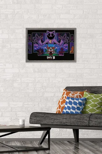Vista 2 de Trends International Poppy Playtime: Capítulo 3 - Póster de pared de cuerdas, 14.72 x 22.37 pulgadas, versión enmarcada de madera de granero