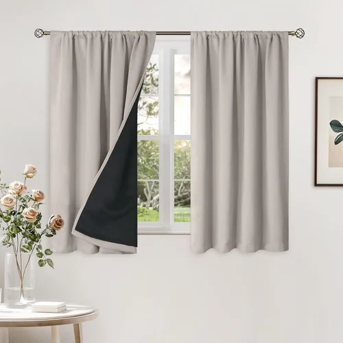 Vista 80 de BGment - Cortinas opacas para sala de estar de 63 pulgadas de largo, juego de 2 paneles, cortinas para oscurecer toda la habitación, cortinas