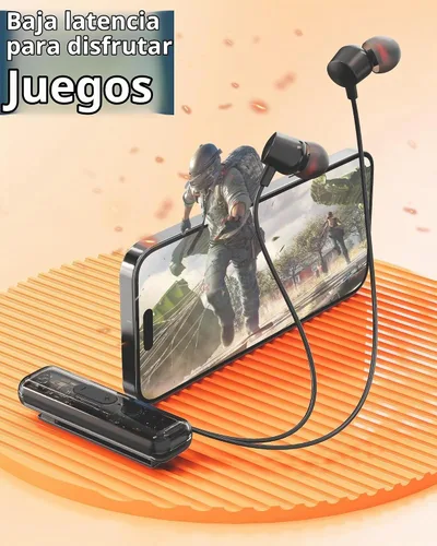 Vista 7 de ZXQ Auriculares Bluetooth con banda para el cuello con clip de solapa con micrófono, clip magnético intrauditivo inalámbrico para deportes