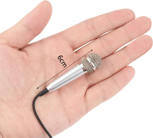 Vista 4 de 4 piezas mini micrófono mini karaoke micrófono para grabación de voz, micrófono portátil para chatear y cantar compatible con smartphone iPhone