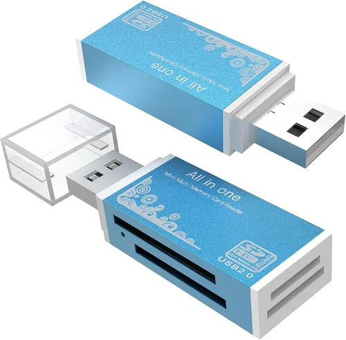 Vista 13 de Lector de tarjetas micro SD, lector de tarjetas SD 4 en 1 a adaptador USB, lector de tarjetas de memoria para MS Duo/Pro, tarjeta M2, SDXC, SDHC
