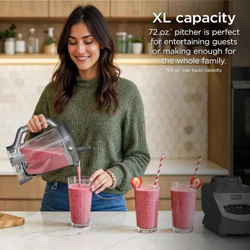 Vista 2 de Ninja BL660 - Licuadora profesional compacta para batidos y procesamiento de alimentos, 1100 vatios, 3 funciones - para bebidas congeladas, batidos