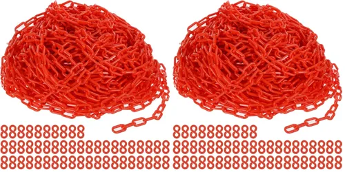 Vista 12 de PATIKIL Eslabones de Cadena de Plástico, Cadenas de Seguridad de 200 Pies, Cadenas de Plástico Negro para Barreras, Control de Multitudes, Líneas
